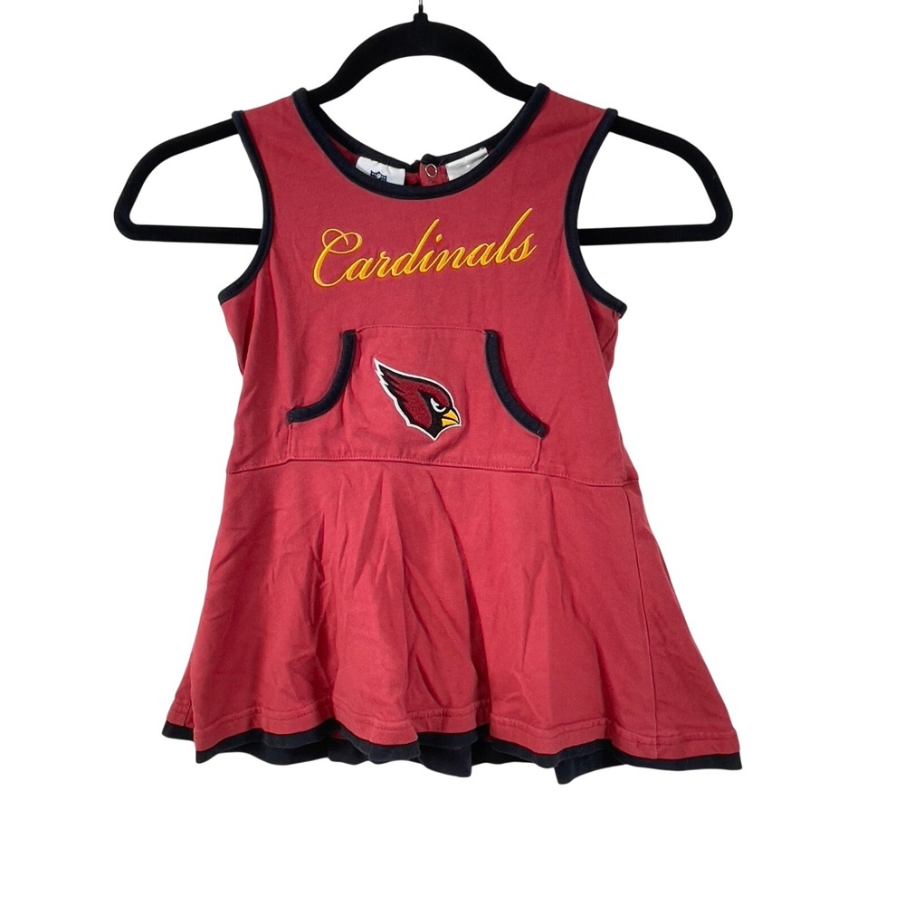 NFL Team Apparel Kids Arizona Cardinals Dress 4T‎ Sleeveless Red Football